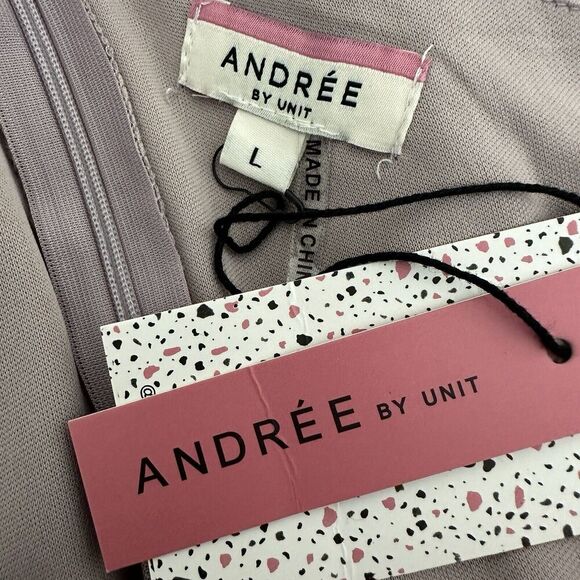 Andree‎ by Unit Womens Dress L Dusty Lavender Chiffon One Shoulder Mini Fairy - Picture 12 of 14